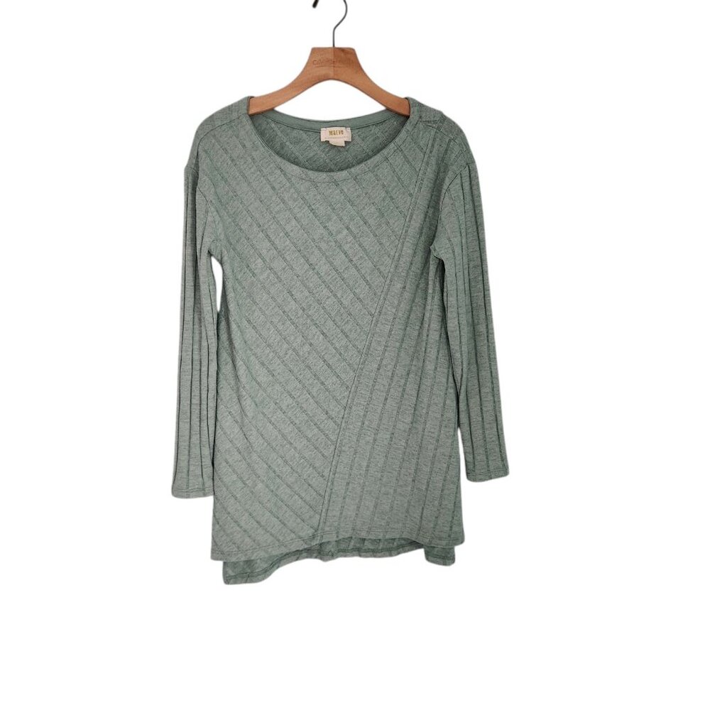 Maeve Anthropologie Devine Tunic Knit Light Green Long Sleeve Shirt Womens Small